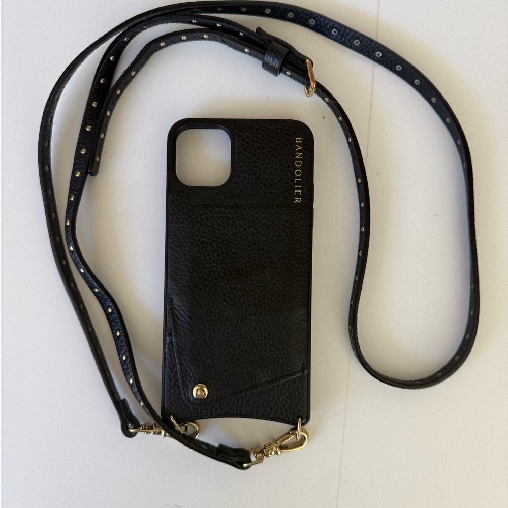 Bandolier Black Phone Case with Gold Accents